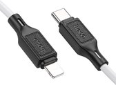Hoco X90 - Siliconen kabel - 1 meter - geschikt voor Lightning (iP) naar USB-C - anti-breuk beveiliging