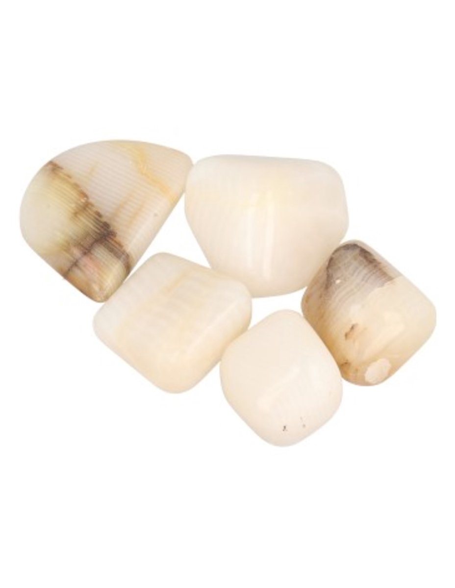 Ruben Robijn Calciet strepen 100 gr. trommelstenen (mt3) Geel / wit
