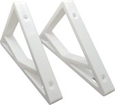 Porte-étagères - Support d'angle - Wit - Plastique - Étagère - Mur - Vis incluses - 210x210