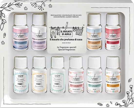 Wasparfum Cadeaupakket 10x20ml cadeau set met speciale geuren - Il Bucato di Adele