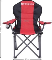 Opvouwbare campingstoel met bekerhouder voor buiten - lichtgewicht en comfortabel - Rood