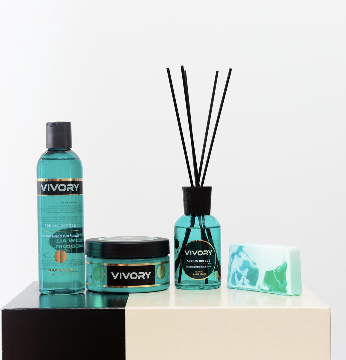 Goedkoopste Vivory Geschenkset Bodycare & Home - Spring Breeze - 4 grote producten VOORDEEL AANBIEDING