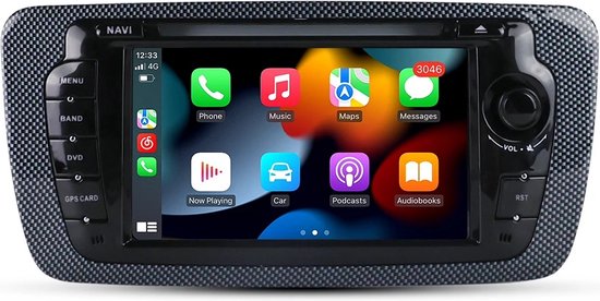 Navigatiesysteem auto met scherm - autoradio geschikt voor CarPlay en Android auto - bluetooth radio - geschikt voor Seat Ibiza 2009-2013