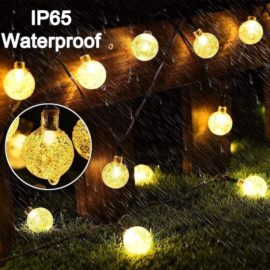 Solar Garden Lights Outdoor Waterproof 50 LED Lights 7m String Lights with 8 Modes Mood Lights for Home Garden Patio Party Wedding Christmas (Warm White)
