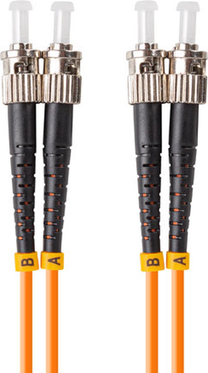 GLASVEZEL PATCHCORD MM ST/UPC-ST/UPC DUPLEX 15M LSZH OM2 50/125 3.0MM ORANJE LANBERG