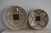 Binga Baskets grote Set van 2 Wandborden - Wandmanden – ZIMBABWE - Binga manden - Geweven Schalen - Wanddecoratie - Wandschaal - Muurmand - Boho