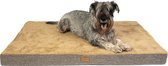 PrimePlus Hondenkussen 120x80x10 CM - Maat XXL - Hondenbed voor grote ras honden - Benchkussen - Hondenbench - Orthopedisch traagschuim - Bruin