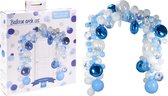 Relaxwonen - créez votre eigen arche de ballons - Blauw et Argent - avec ballons à confettis