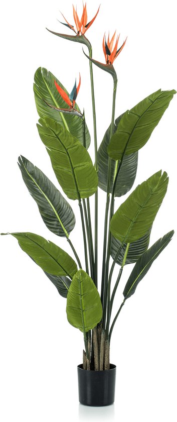 Emerald Kunstplant met pot en bloemen Strelitzia 120 cm