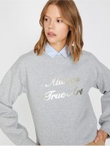 Koton 0KAK13198EK Volwassenen Vrouwen Sweatshirt - GRIJS/027 - L