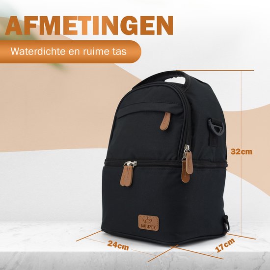 Muuzey Kolftas Zwart - Koeltas kolf - Koeltas moedermelk - Borstvoeding - Koeltas - bewaartas babyvoeding - Kolftas - Schoudertas en rugtas van Muuzey — afbeelding 5