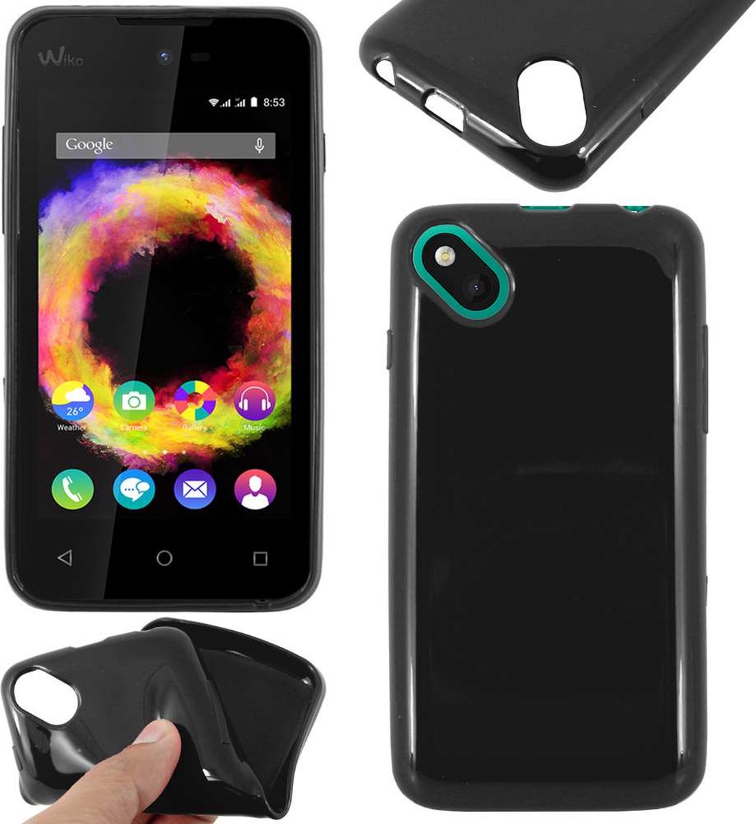 ebestStar - Hoes geschikt voor Wiko Sunny 1 (2016) et Sunset 2 (2015), Beschermhoes Siliconen Schokbestendig, Dun en Flexibel, Zwart