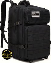Alta-X Tactical Backpack 45l | Tactische rugzak | Leger rugtas - sport - school - werk | Zwart - Leger tas