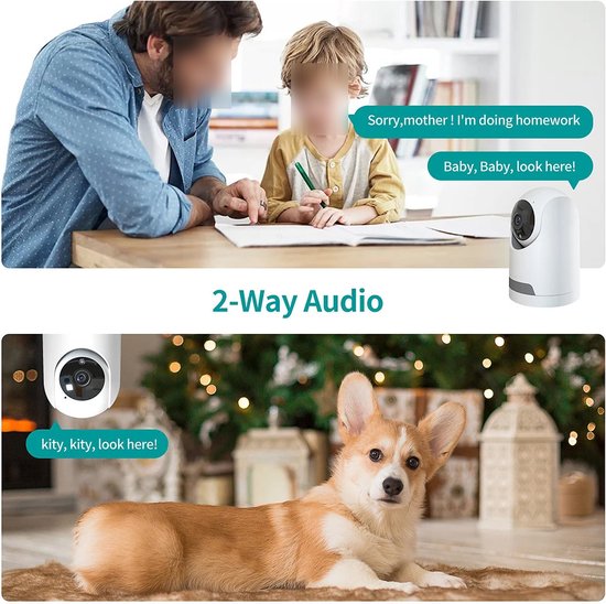 DrPhone ProGuard - Wifi Bewakingscamera - PTZ Camera - Infrarood Nachtzicht - Draadloze Beveiligingscamera - Twee Weg Audio - Mobiele App - Wit van DrPhone — afbeelding 5
