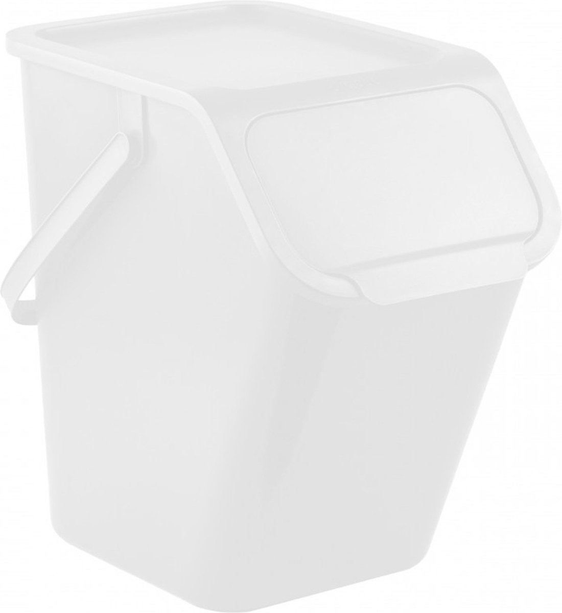 Goedkoopste Practic Bini - Prullenbak 25L / Afvalbak - wit - met deksel en handvat