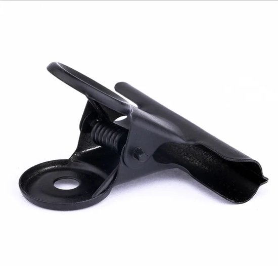 Foto: 10 zwarte rvs 4cm vershoudclips voor afsluiten zakken 38mm stevige klemmetjes clips afsluitclips zaksluiter snackclip vershoudknijper