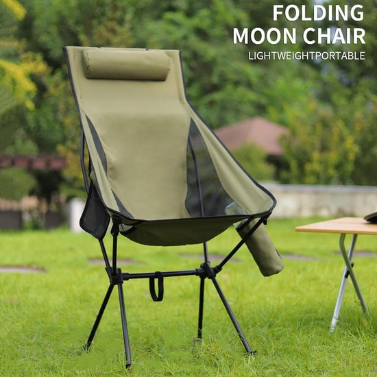 Campingstoel - Strandstoel - Visstoel - Lichtgewicht - Draaggewicht 150 kg - Inclusief draagtas - Outdoor Stoel - Campingstoel met bekerhouder - Tuinstoel Inklapbaar - stevig - 105cm hoog van Camp — afbeelding 4