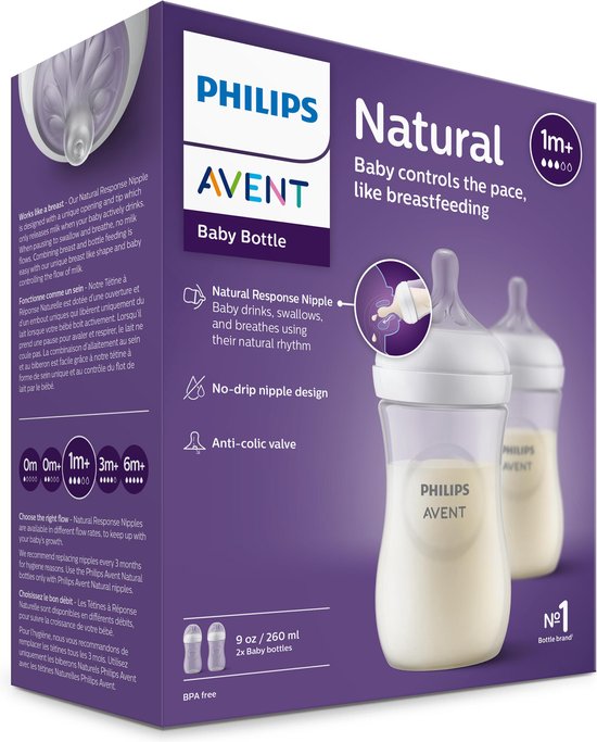 Philips Avent - Babyfles - Natural Response - 2 stuks - 260ml van Philips — afbeelding 5