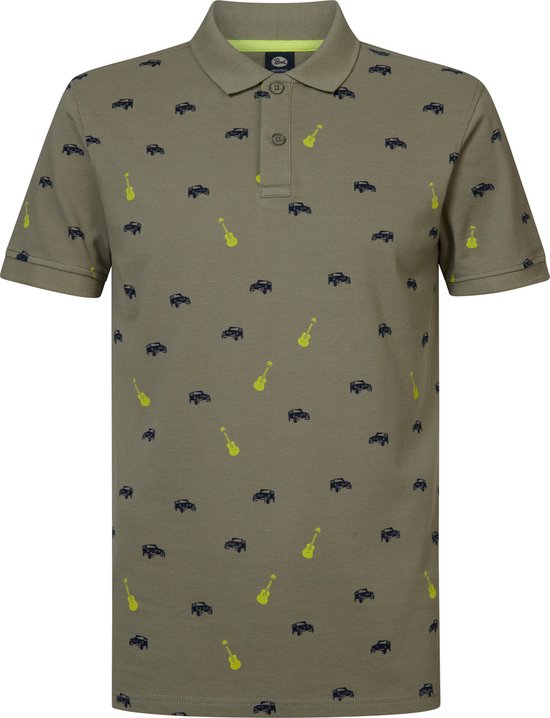 Petrol Industries - Heren All-over Print Polo Celestia - Groen - Maat XL