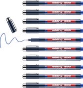 edding 1800 precisiefineliner - blauw - 10 pennen - lijnbreedte 0,35mm - fineliner om precies te schrijven en schetsen - fijne, in metaal gevatte punt - geschikt voor liniaal en sjablonen