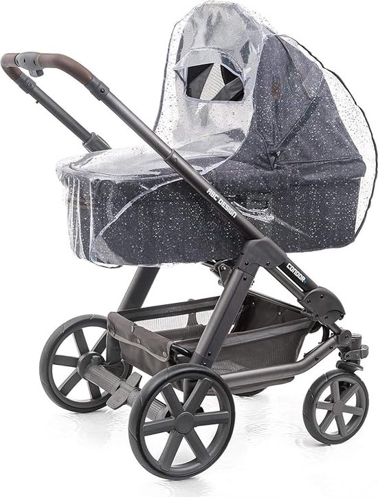 Regenhoes/Regenscherm voor Kinderwagen/Wandelwagen met Reiswieg (passend op Joolz, Quinny, Bugaboo e.d.) met Optimale Ventilatie, Kijkvenster, Waterdicht en Duurzaam, PVC vrij