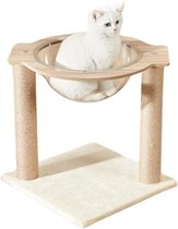 Luxe Kattenkrabpaal - Modern - Naturel Sisal - Krabpaal - Transparante Ruimtecapsule - Krabmeubel - Kattenboom met mand - Kattenspeeltjes - Kleine tot middelgrote Katten