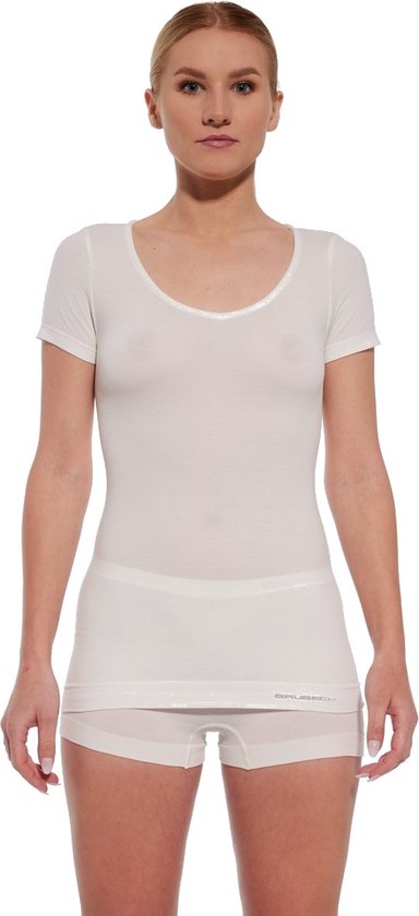 Brubeck Comfort Merino T-Shirt - Naadloos - Merino Wol Blend Ondershirt - Roomwit L