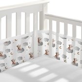 Buxibo - Baby Bed Omrander - Bedbumper - Hoofdbeschermer - Set van 2 - 340x30cm & 160x30cm - Beertjes