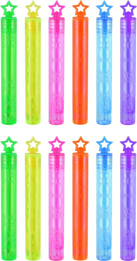 Foto: Bellenblaas 12x stuks neon kleuren 4 ml uitdeel cadeau kinderfeestje bruiloft