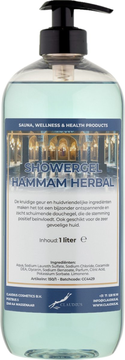 Goedkoopste Douchegel Hammam Herbal 1 liter - met gratis pomp - showergel