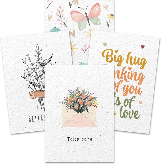 Groeipapier kaartenset | Sterkte | Growingpaper | Kaartenset | Plantbare kaarten | Duurzame kaarten | Wenskaarten sterkte | Inclusief enveloppen | Prijs inclusief verzendkosten