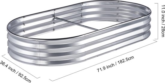 Taleco Gear 2-pack (120 × 90 cm) verhoogde buitenbedden voor tuin, metalen verhoogde plantenbak, staal, grote groentebloembedkit