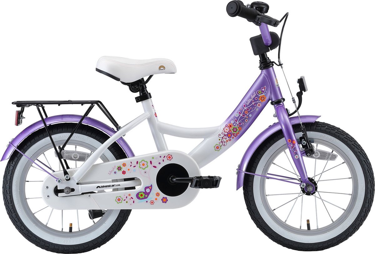 Bikestar 14 inch Classic, lila / wit