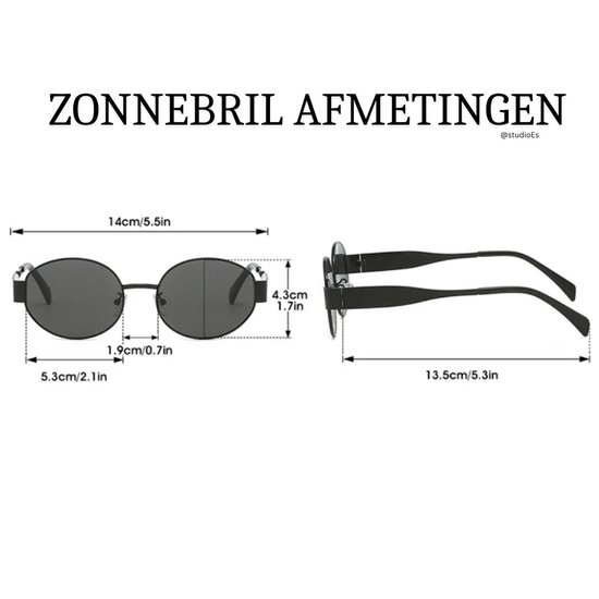 Zonnebril Dames goud - serie 2024 - Festival - Trendy- Triomphe | Gouden Ovale Zonnebril Dames – Zwarte Lenzen – UV400 – Trendy Festival & Vakantiebril — afbeelding 3