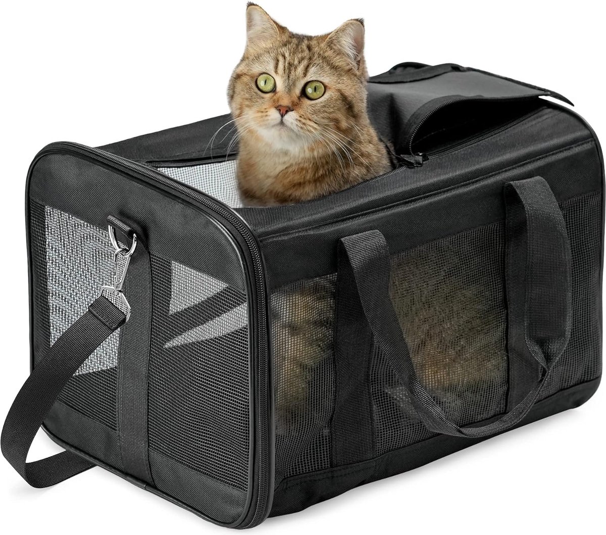 Kattendrager en Hondendrager - Ergonomische Draagzak voor Huisdieren - Veilig en Comfortabel - Verstelbare Riem en Ventilatie - Opvouwbaar en Draagbaar - Voor Kat en Hond tot 10 kg