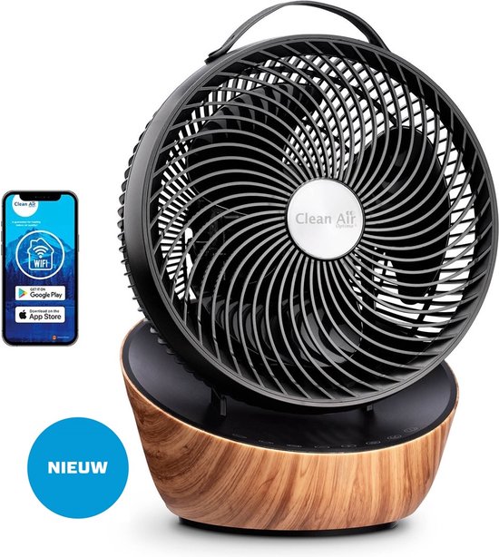 Foto: Clean air optima ca 403 smart wood design circulator ventilator extreem stil 10db bldc motor slaapmodus aerodynamisch vormgegeven automatische oscillatiefunctie