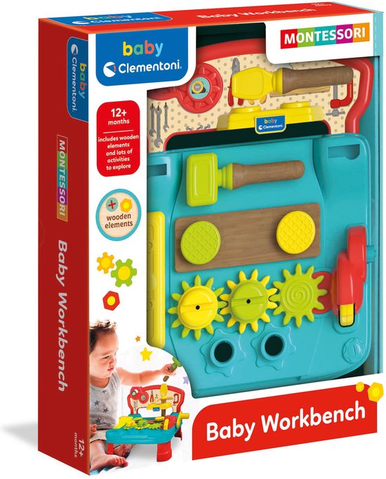 Clementoni - Baby Werkbank met gereedschap - Montessori Speelgoed - vanaf 6 maanden — afbeelding 5