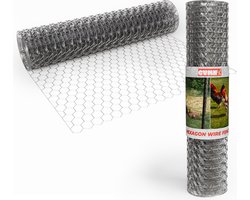CVMN 0.45x10 meter Kippengaas - Hexagon Tuingaas - Vogelgaas - Gaas voor Tuin