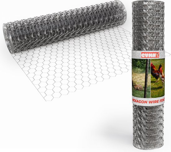 CVMN 0,5x10 mètres Fil à Poulet - Fil de Jardin Hexagonal - Fil à Oiseaux