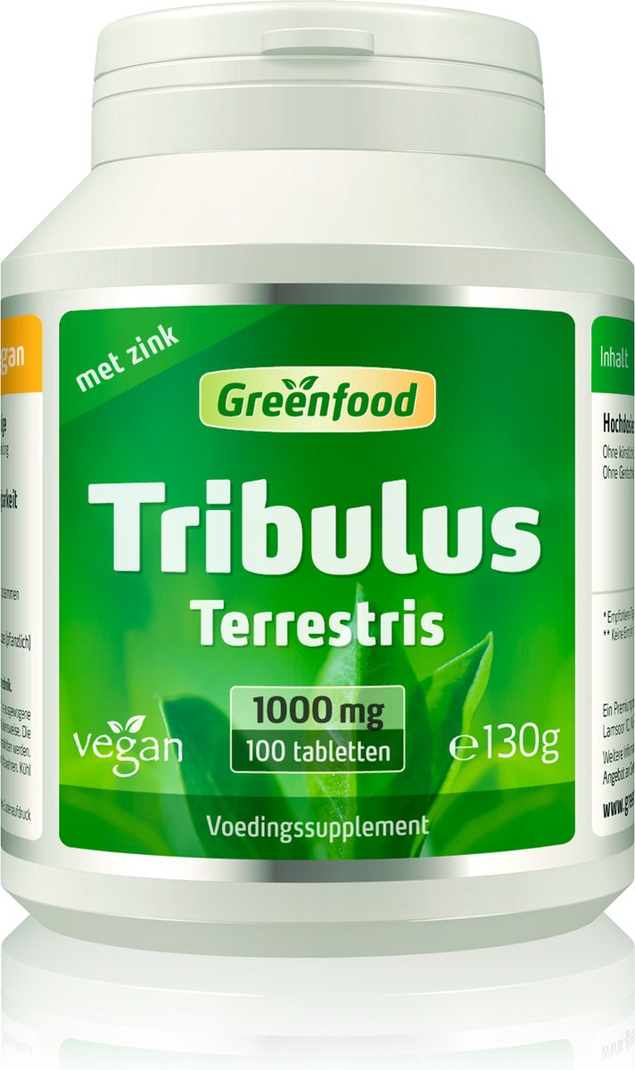 Goedkoopste Greenfood Tribulus Terrestris, 1000 mg, hooggedoseerd extract (80 saponinen), 100 tabletten - Zonder kunstmatige toevoegingen. Zonder genetische manipulatie. Veganistisch.