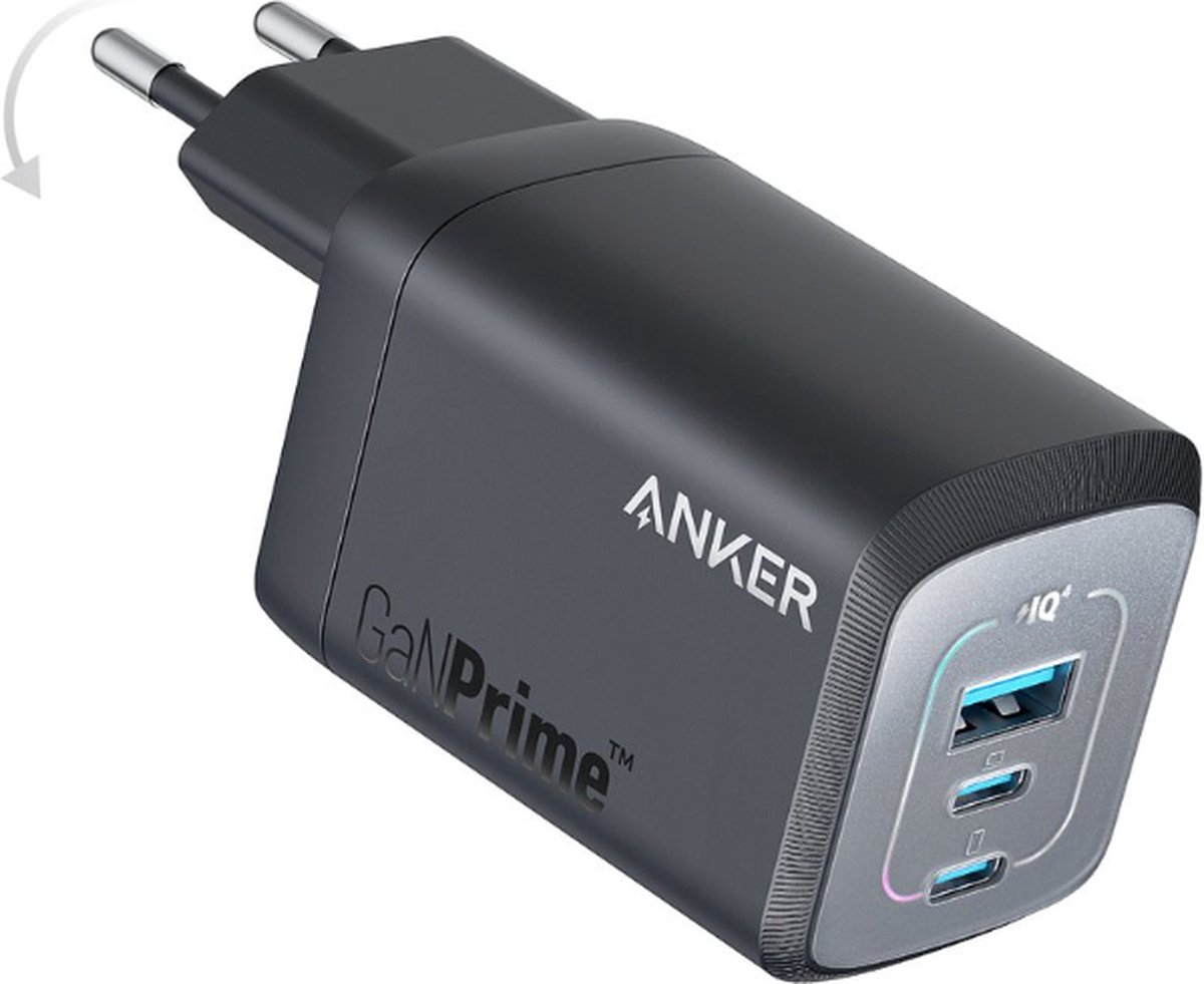 Anker-USB C-oplader-737 oplader GaNPrime 100W-PPS 3-poorts super snel compact-voeding