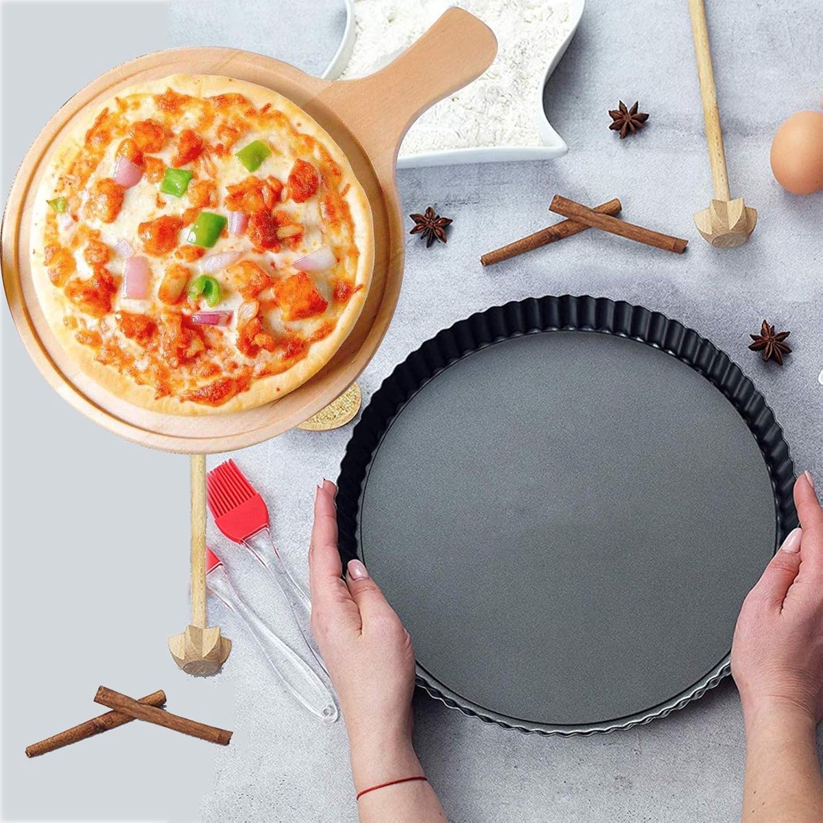 Moule Gateau Moule à Tarte En Acier Inox - Poêle à Quiche Et Tartelettes, Noir Moule Pour Tartelette Professionnelle