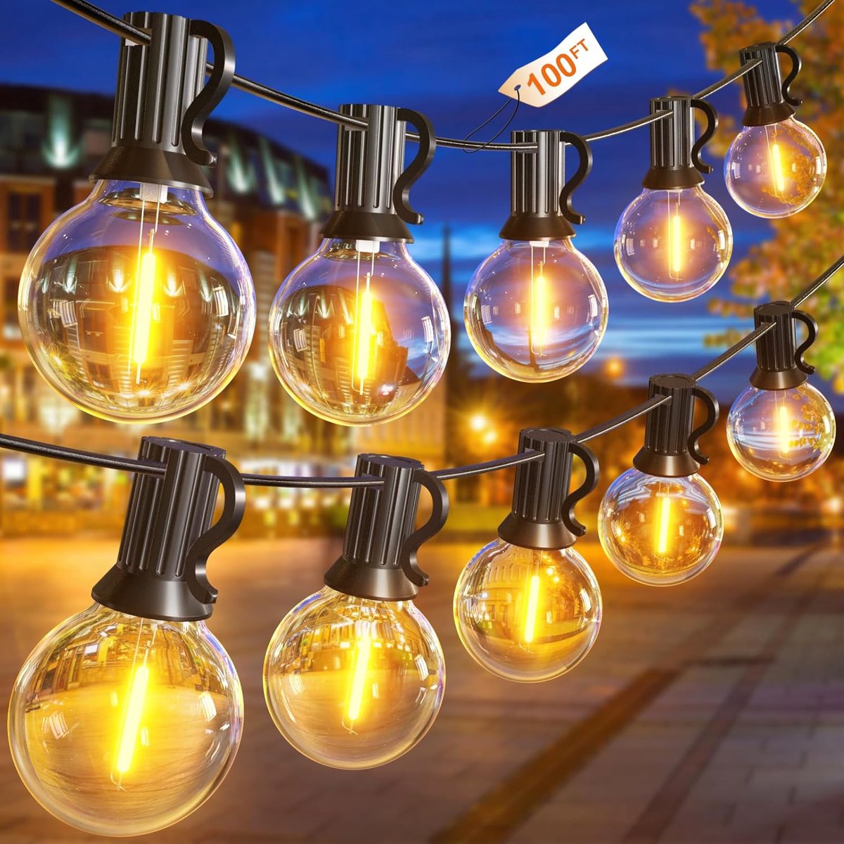 LED-Buitenverlichting - 30 Meter - Lichtsnoer - Plastic Lampen - Waterdicht - Onbreekbaar - G40 LED