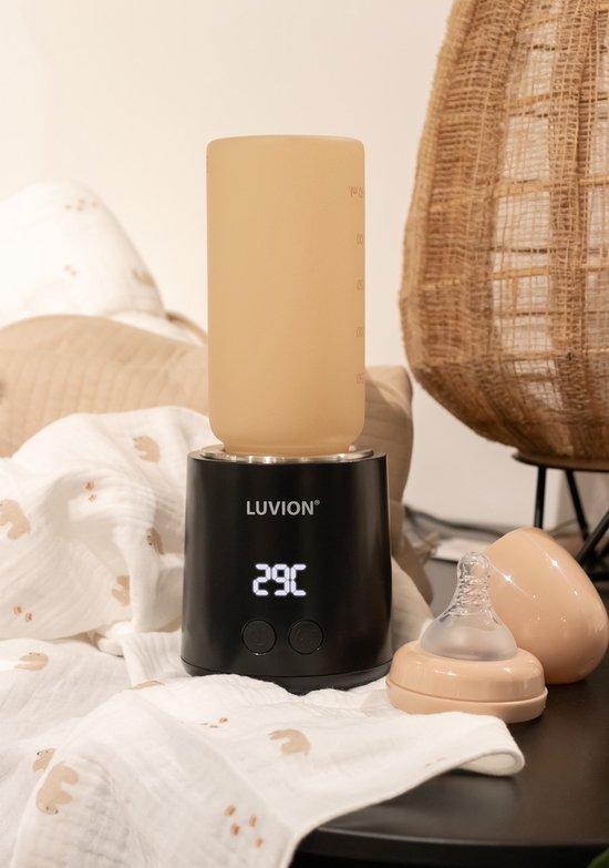 LUVION® Draagbare Flessenwarmer Ultra Pro - Zwart - Speciale roerfunctie voor gelijkmatig opwarmen van borstvoeding en mixen van kunstvoeding - Geschikt voor nagenoeg alle merken babyflesjes - Onderweg draadloos je baby fles verwarmen van Luvion — afbeelding 5