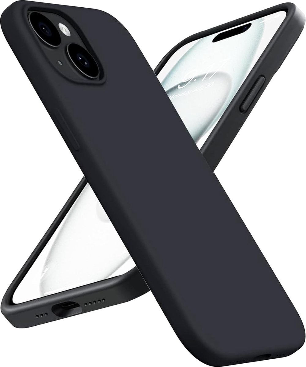 BixB hoesje geschikt voor iPhone 15 Plus Hoesje Siliconen - liquid Backcover - Zwart