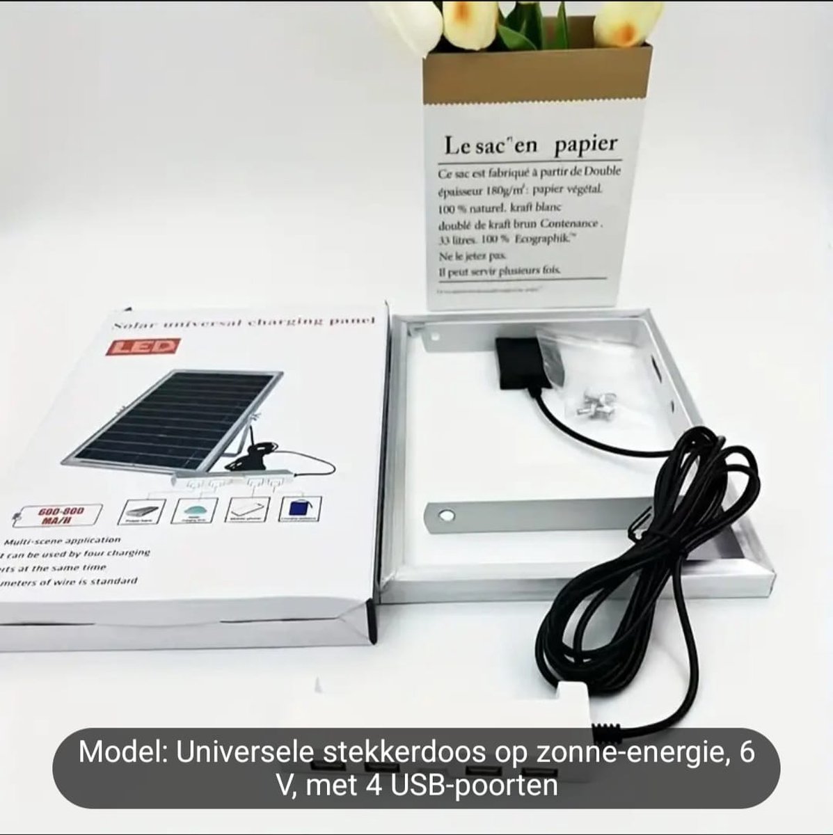 K&R Ventures® Draagbaar Zonnepaneel – Waterdichte Solar Oplader met USB – Zonne-energie Powerbank voor Telefoon, Tablet & Apparaten – Ideaal voor Kamperen, Reizen & Outdoor Gebruik – Compact & Efficiënt – foto 3