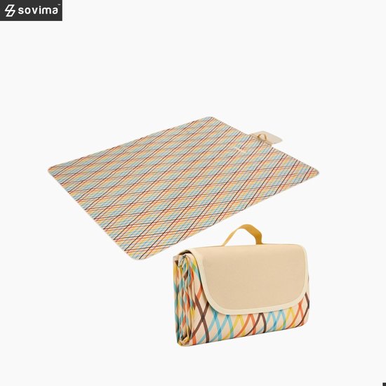 LIFERUN Picknickdeken, XXL, 200 x 300 cm, waterdicht, geïsoleerde achterkant, draaggreep, voor camping, picknick, wandelen, barbecue, strand, reizen, tot 14 personen, groen