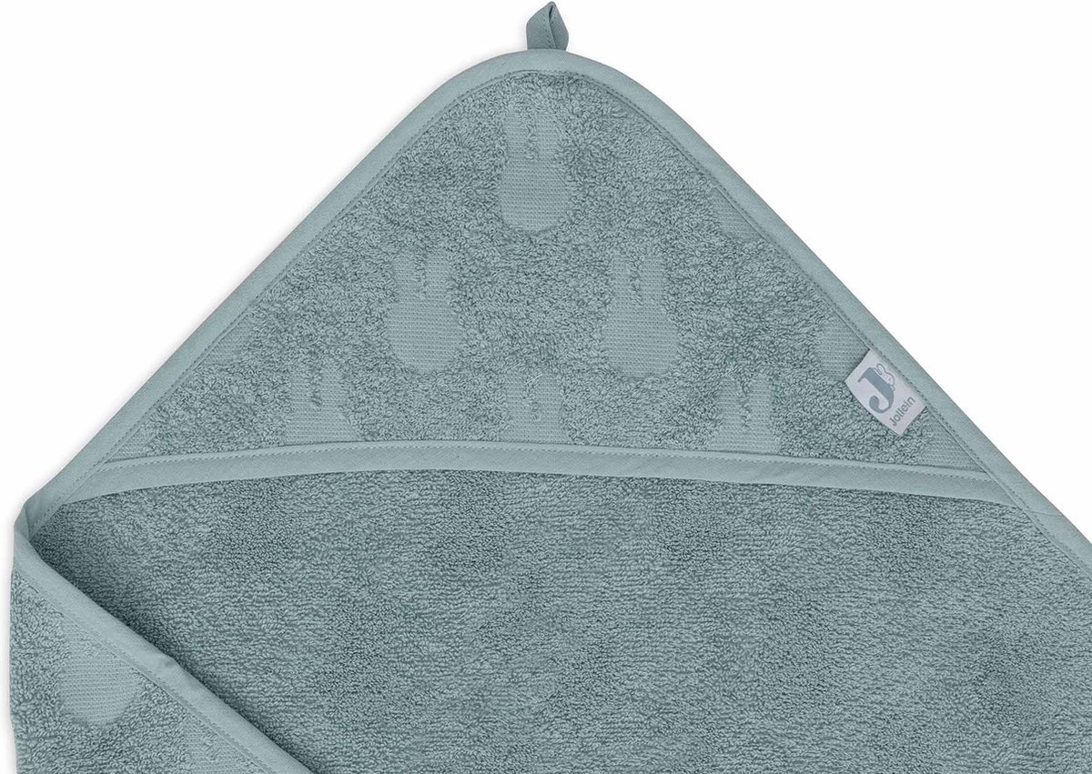 Jollein x Nijntje - Badcape Badstof 75x75cm - Baby Handdoek met Badcape, Omslagdoek, Badponcho - Miffy Jacquard Sea Green