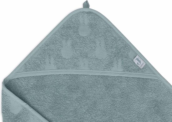 Jollein x Nijntje - Badcape Badstof 75x75cm - Baby Handdoek met Badcape, Omslagdoek, Badponcho - Miffy Jacquard Sea Green