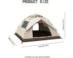 Automatische Pop-up Kamperen Tent voor 2-3-4 Personen - Camping Tent -Waterdichte Zonnetent -Inclusief Grote Draagtas- Draagbare Tent voor Buiten - Ideaal voor Gezinscamping en Buitenactiviteiten - Groen
